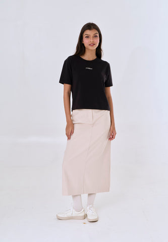 Mossimo Haisley Oat Mid Waist Maxi Skirt