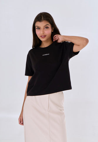 Mossimo Giselle Black Classic Cropped Fit Tee