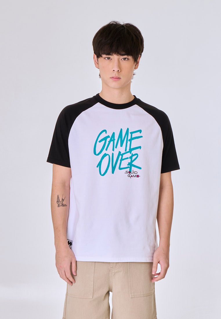 Mossimo Squid Game White Black Unisex Raglan T-Shirt