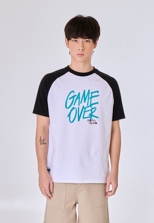 Mossimo Squid Game White Black Unisex Raglan T-Shirt
