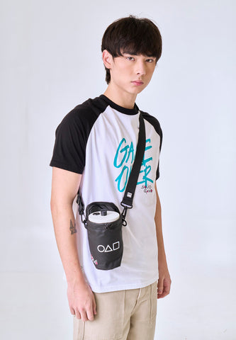 Mossimo Squid Game Black Water Bottle & Cellphone Holder w/ Adjustable Shoulder Strap