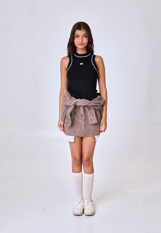 Mossimo Collins Black Halter Knit Top