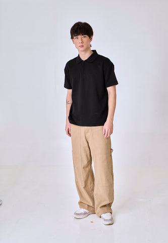 Mossimo Jaxon Black Polo Shirt w/ Hidden Zipper