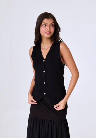 Mossimo Blair Black Vest Knitted Top