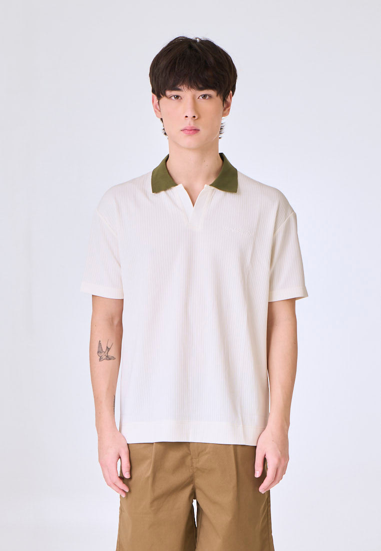 Mossimo Asher Off White Urban Raglan Polo Shirt