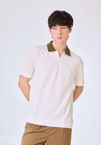 Mossimo Asher Off White Urban Raglan Polo Shirt