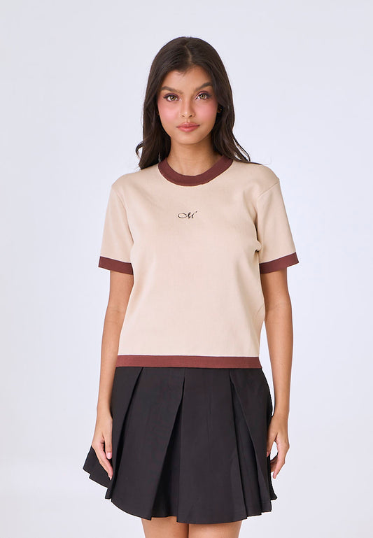 Mossimo Solace Cream Knit Cropped Top