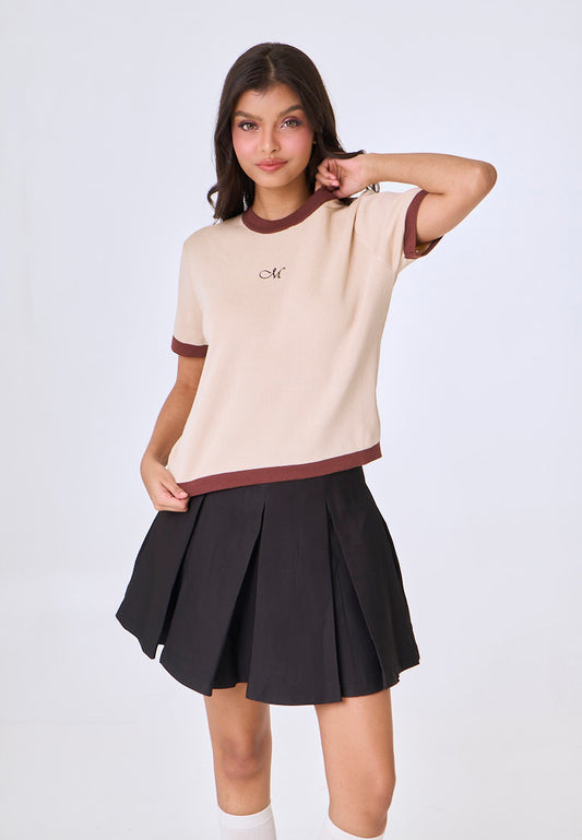 Mossimo Solace Cream Knit Cropped Top