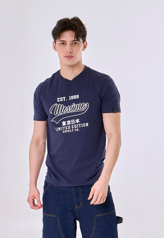 Mossimo Kaelith Navy Blue Muscle Fit Tee