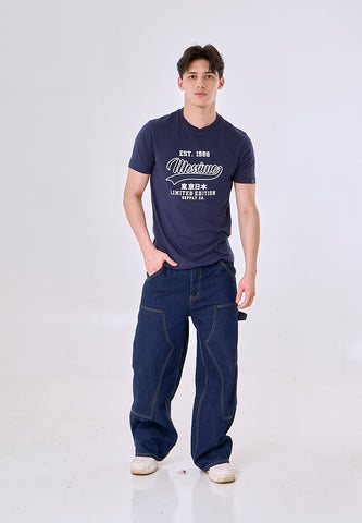 Mossimo Kaelith Navy Blue Muscle Fit Tee