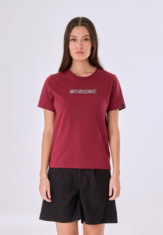 Mossimo Miriam Maroon Classic Fit Tee