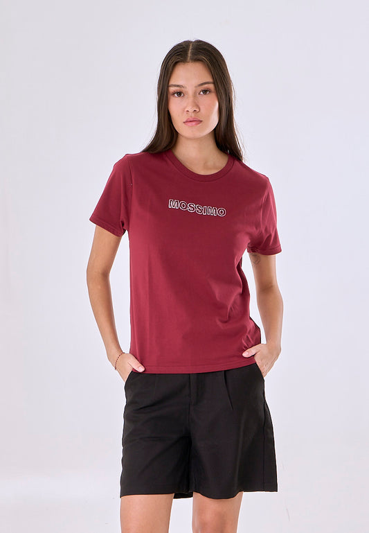 Mossimo Miriam Maroon Classic Fit Tee