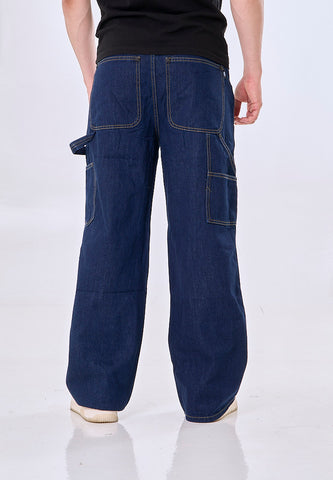 Mossimo Theodore Dark Blue Straight Fit Mid Rise Contrast Stitch Pants