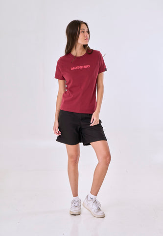 Mossimo Florence Maroon Classic Fit Tee
