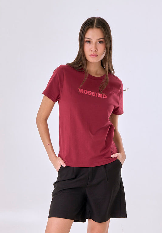Mossimo Florence Maroon Classic Fit Tee