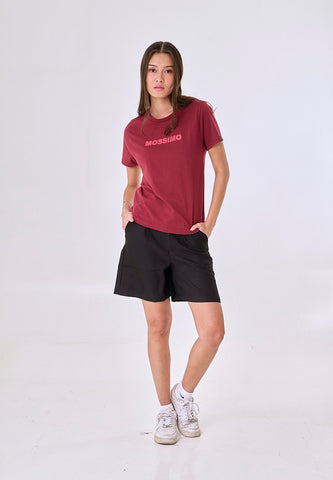 Mossimo Florence Maroon Classic Fit Tee