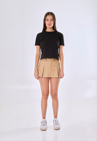 Mossimo Kinsley Khaki Pleated Mini Skirt