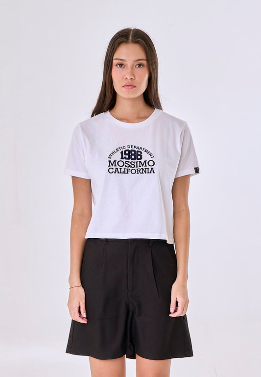 Mossimo Calla White Classic Cropped Fit Tee