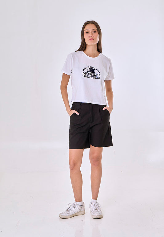 Mossimo Calla White Classic Cropped Fit Tee