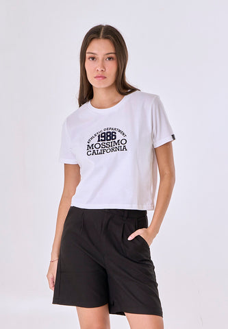 Mossimo Calla White Classic Cropped Fit Tee
