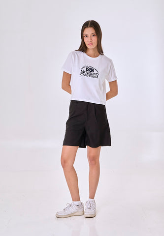 Mossimo Calla White Classic Cropped Fit Tee
