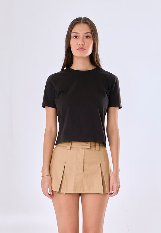 Mossimo Kinsley Khaki Pleated Mini Skirt