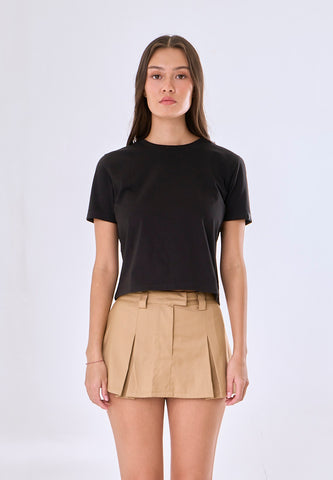 Mossimo Kinsley Khaki Pleated Mini Skirt