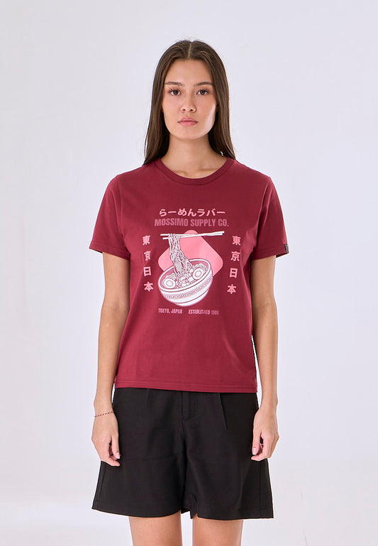 Mossimo Georgiana Maroon Classic Fit Tee