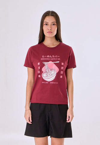 Mossimo Georgiana Maroon Classic Fit Tee