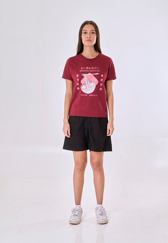 Mossimo Georgiana Maroon Classic Fit Tee