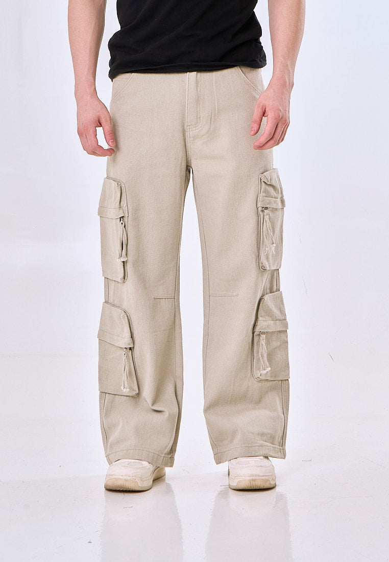 Mossimo Leo Khaki Straight Fit Cargo Denim Trouser
