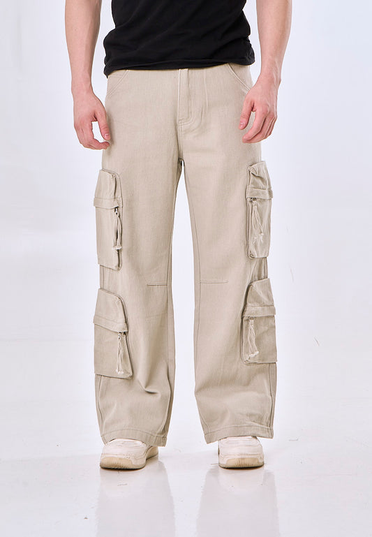 Mossimo Leo Khaki Straight Fit Cargo Denim Trouser
