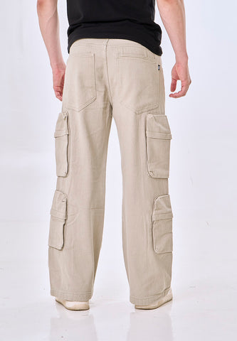 Mossimo Leo Khaki Straight Fit Cargo Denim Trouser
