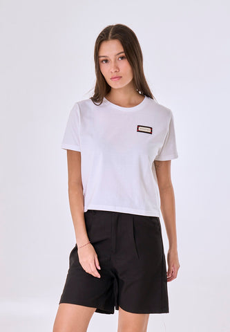 Mossimo Isabel White Classic Cropped Fit Tee