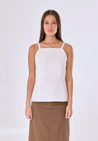 Mossimo Elle White Woven Square Neck Top