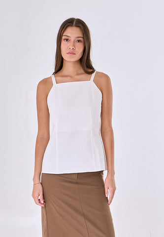 Mossimo Elle White Woven Square Neck Top
