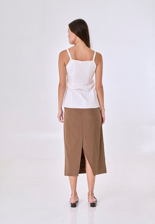 Mossimo Elle White Woven Square Neck Top