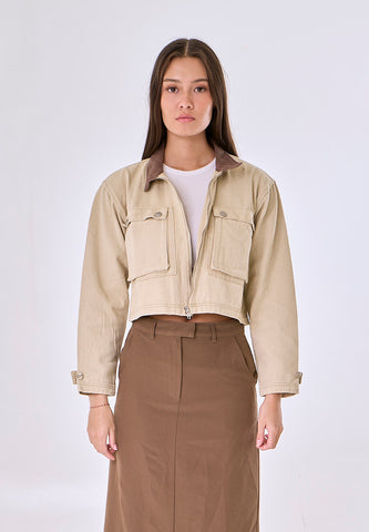 Mossimo Kaelis Khaki Cropped Jacket