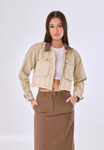 Mossimo Kaelis Khaki Cropped Jacket