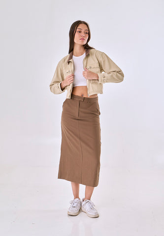 Mossimo Kaelis Khaki Cropped Jacket