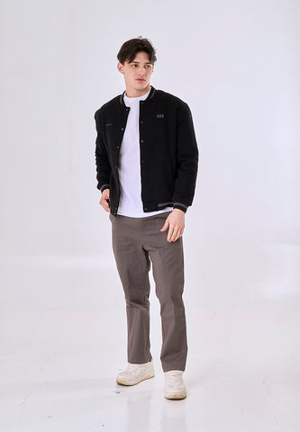 Mossimo Lance Black Boxy Varsity Jacket