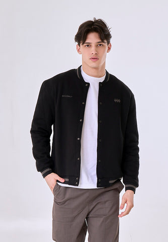 Mossimo Lance Black Boxy Varsity Jacket