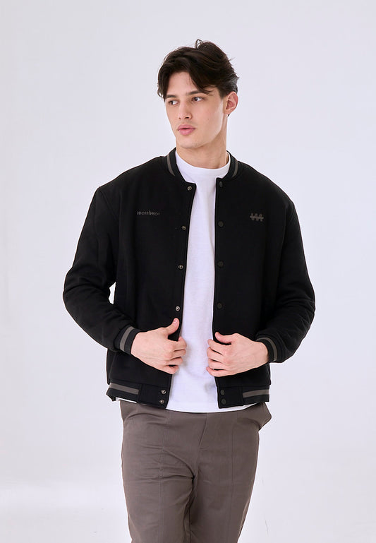 Mossimo Lance Black Boxy Varsity Jacket