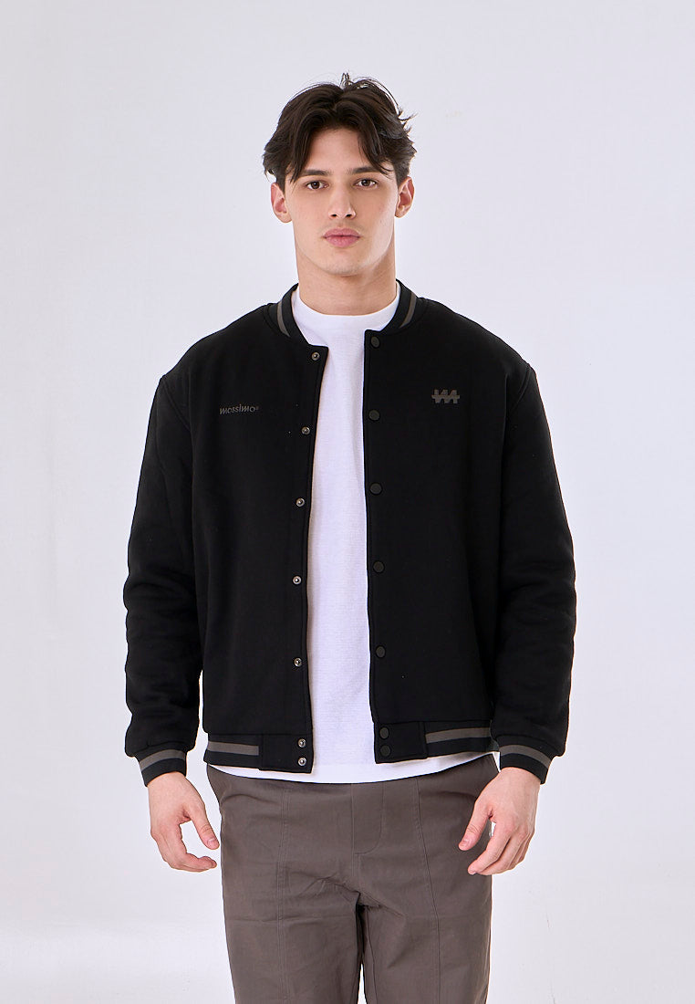 Mossimo Lance Black Boxy Varsity Jacket