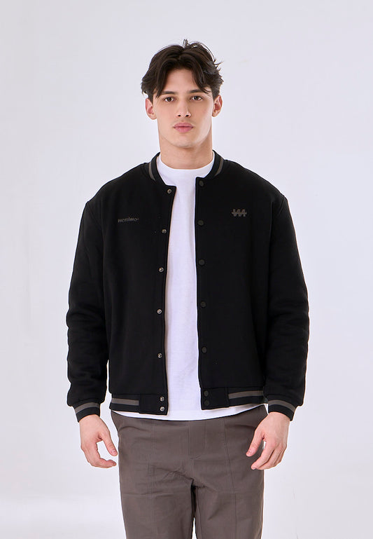 Mossimo Lance Black Boxy Varsity Jacket