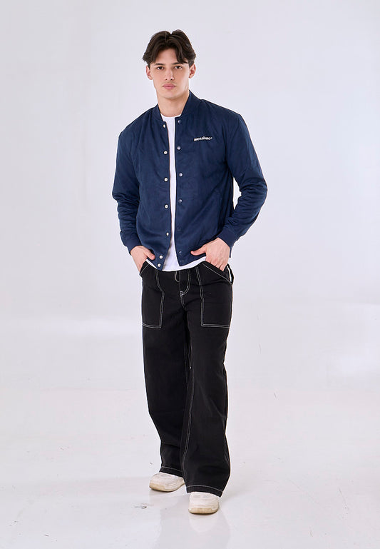 Mossimo Ares Navy Blue Urban Sueded Jacket
