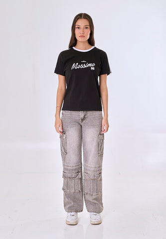 Mossimo Luxa Black Ringer Classic Fit Tee