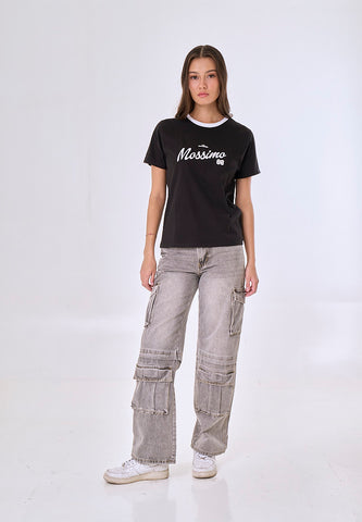 Mossimo Luxa Black Ringer Classic Fit Tee