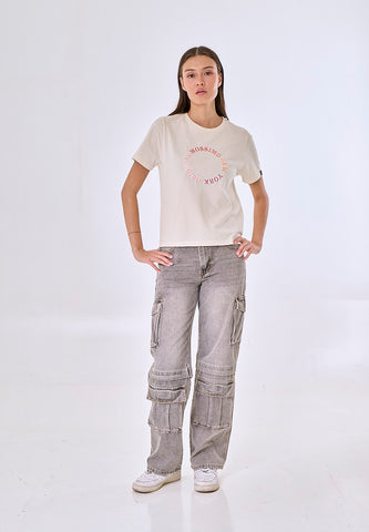 Mossimo Diana Cream Comfort Fit Tee