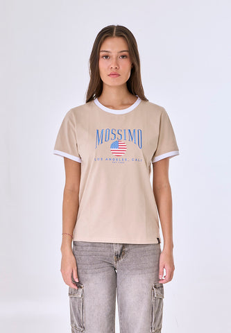 Mossimo Annora Macadamia Ringer Classic Fit Tee
